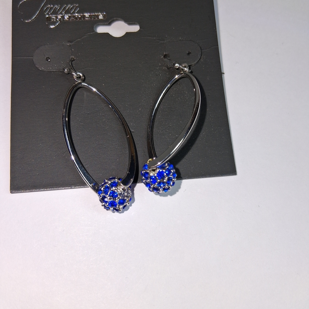 Elegant Silver and Blue Earrings